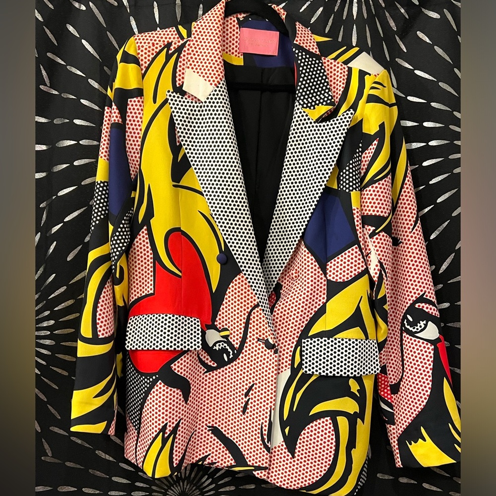 Comic Strip Pop Art Double Breasted Blazer